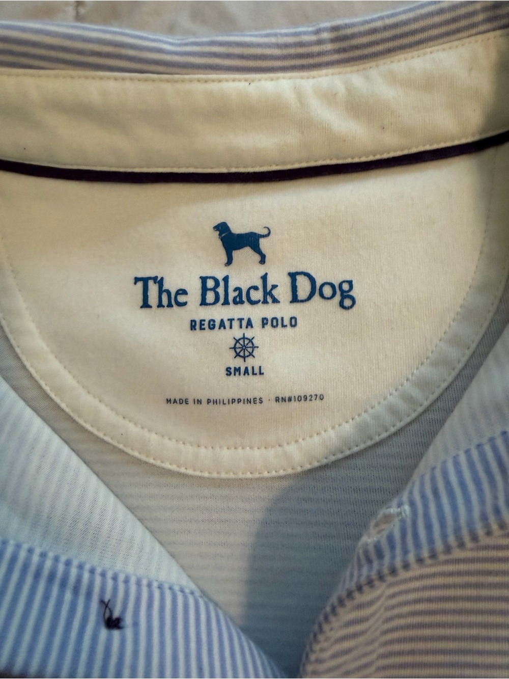 The Black Dog Men's Light Blue Micro-Striped Polo - Picture 2 of 2